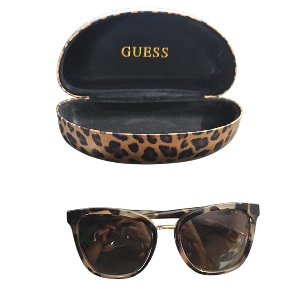 🕶️ Guess GF6005 Sunglasses – Tortoise Brown – Original Leopard Case - Picture 1 of 10